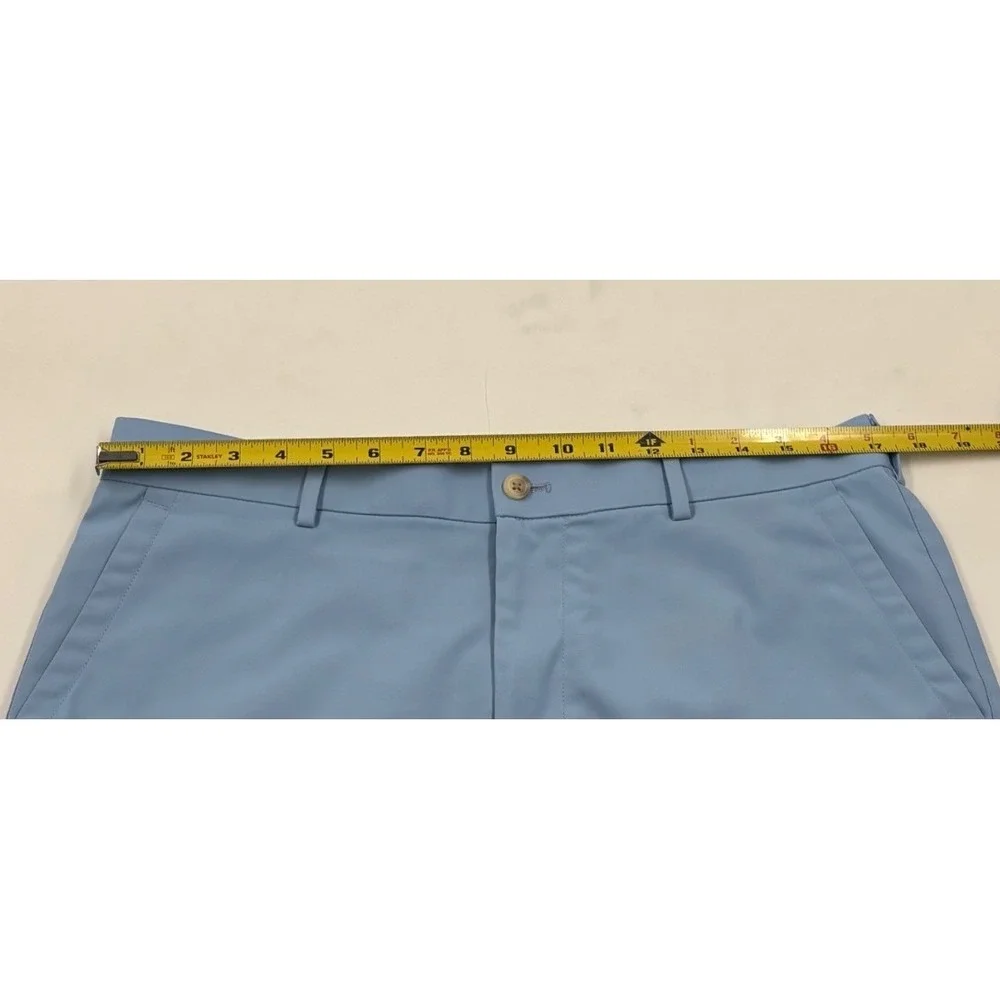 Peter Millar Crown Sport Mens 34 Blue Wicking Performance Flat Front Shorts